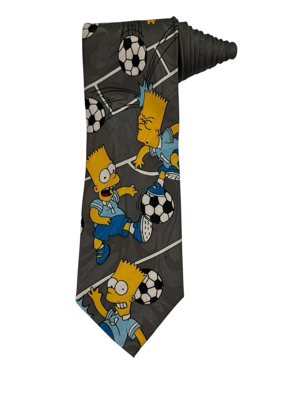 Balancine Hot Cakes The Simpsons BART Simpson Soccer Sports Vintage Necktie